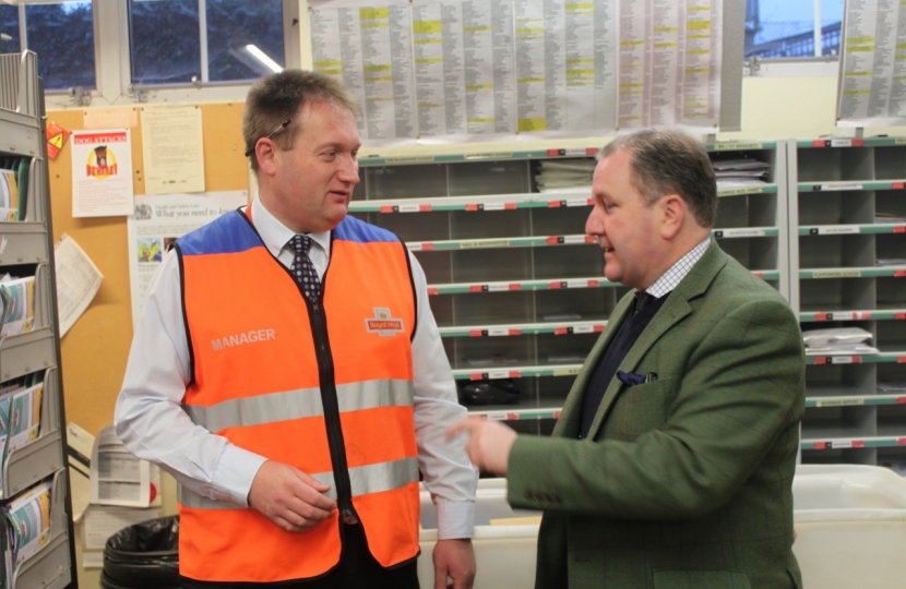 Simon Hoare MP at Blandford Forum Royal Mail Sorting Office